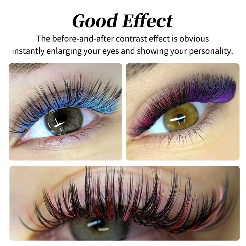 Winky Beauty 16 Rows 8 Colors Mix Eyelashes Make Up High Quality Soft Natural Synthetic Mink Rainbow Eyelash Extension Supplies